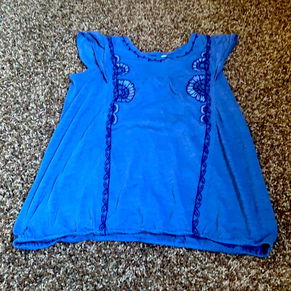 Old Navy Tanktop Blue with Flower Decals
